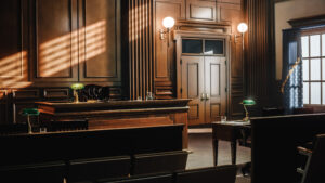 Interior of a courtroom