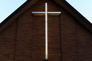 Church cross on building